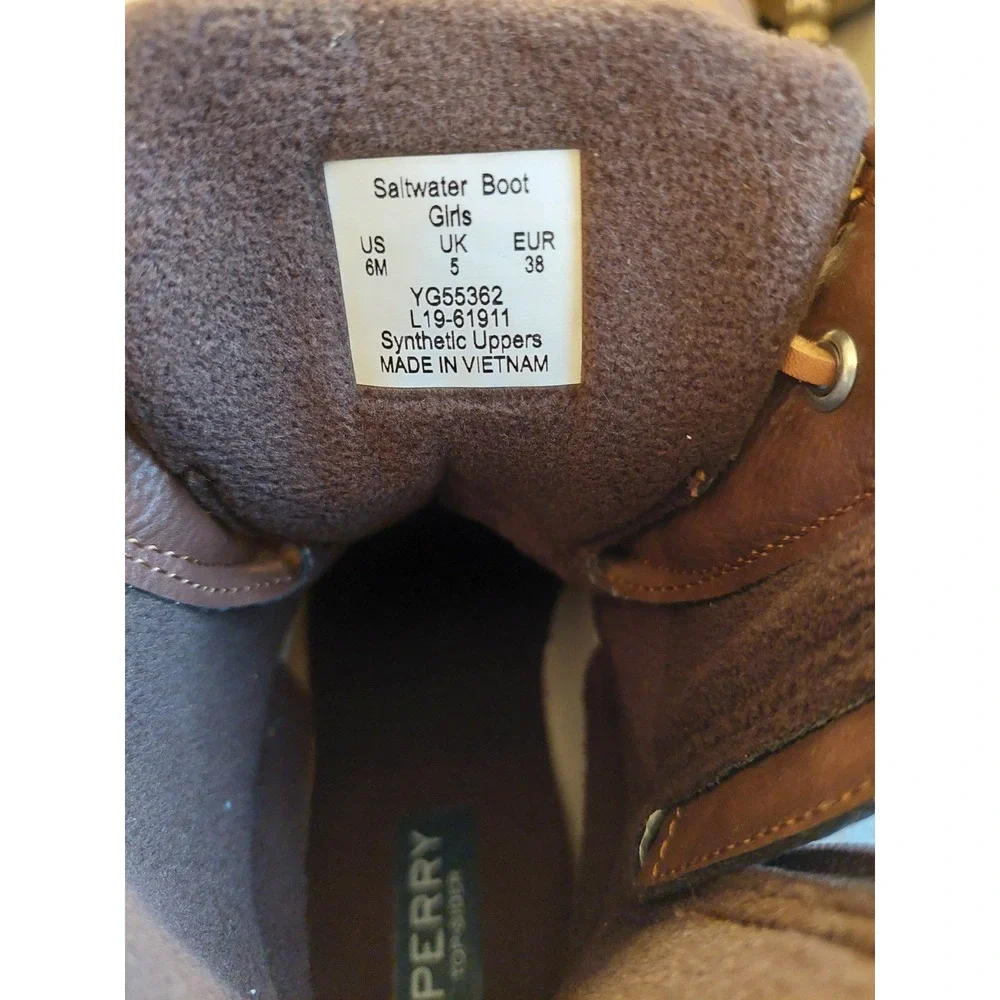 Sperry Top-Sider Saltwater Duck Boot Brown Rain Boots Size 6M Girls/7.5M Wms NEW